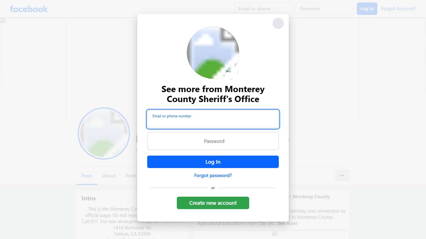 Monterey County Sheriff's Office Facebook